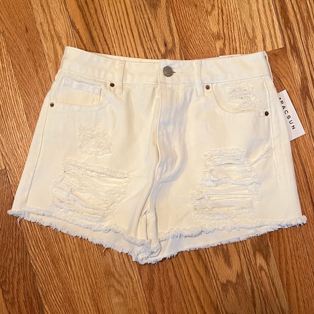 PacSun white jean shorts
